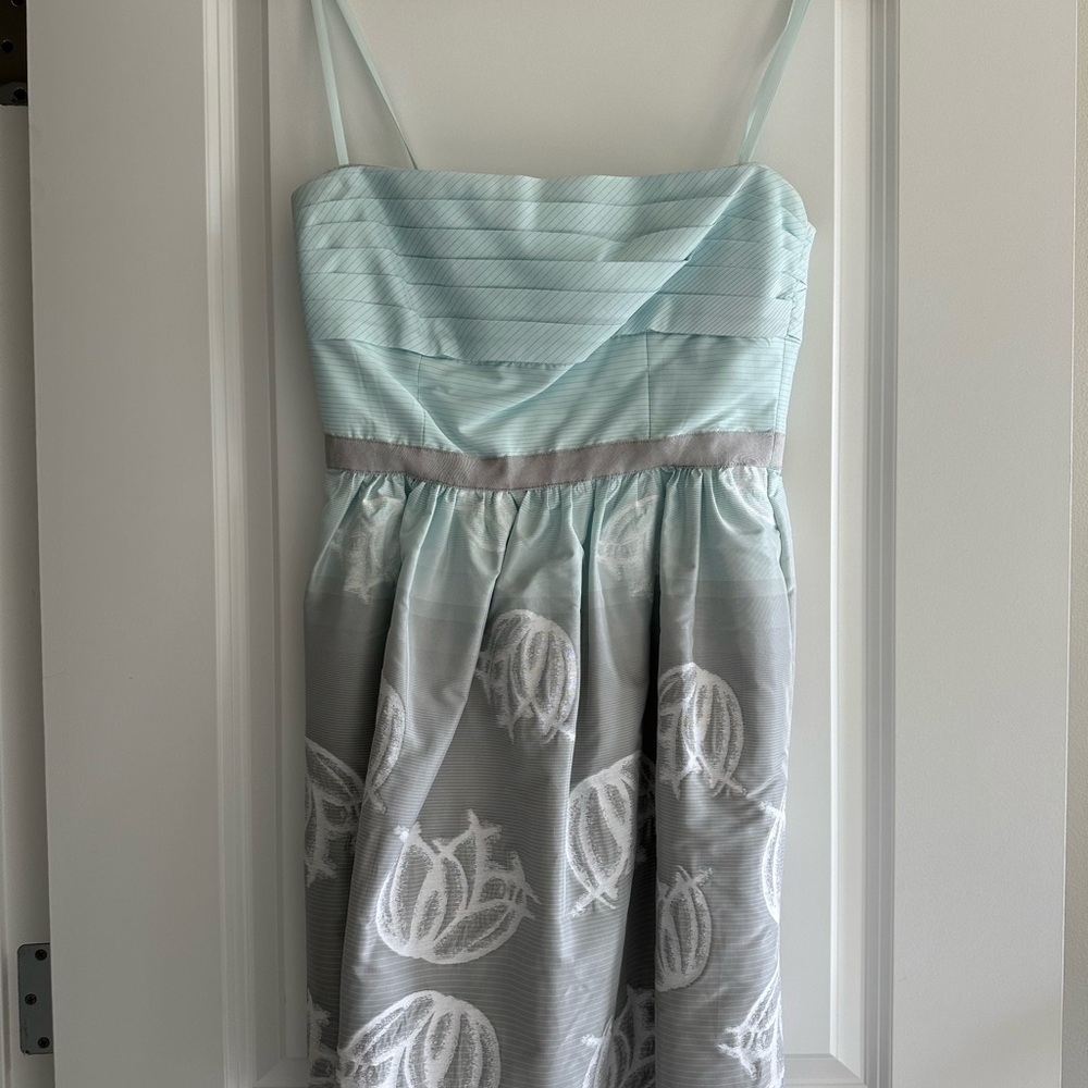 BCBG MaxAzria Elegant Light Blue and Gray Dress